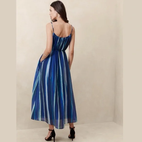 Banana Republic Organza Tie Waist Maxi Dress NWT size M - Picture 2 of 6